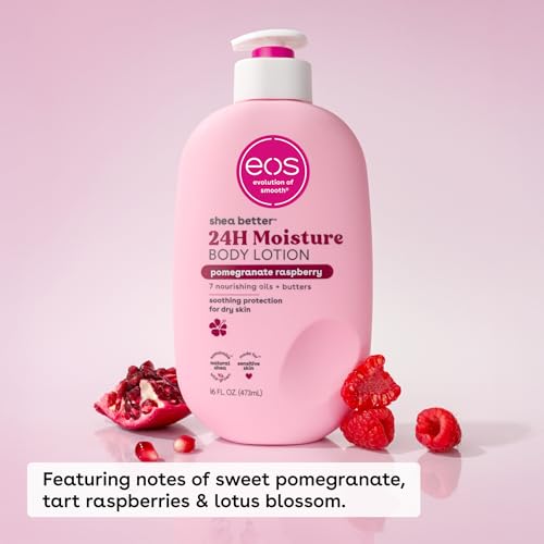 eos Shea Better Body Lotion Vanilla Cashmere, 24-Hour Moisture Skin Care, Lightweight & Non-Greasy, Natural Shea, Vegan, Vanilla Body Lotion, 16 fl oz