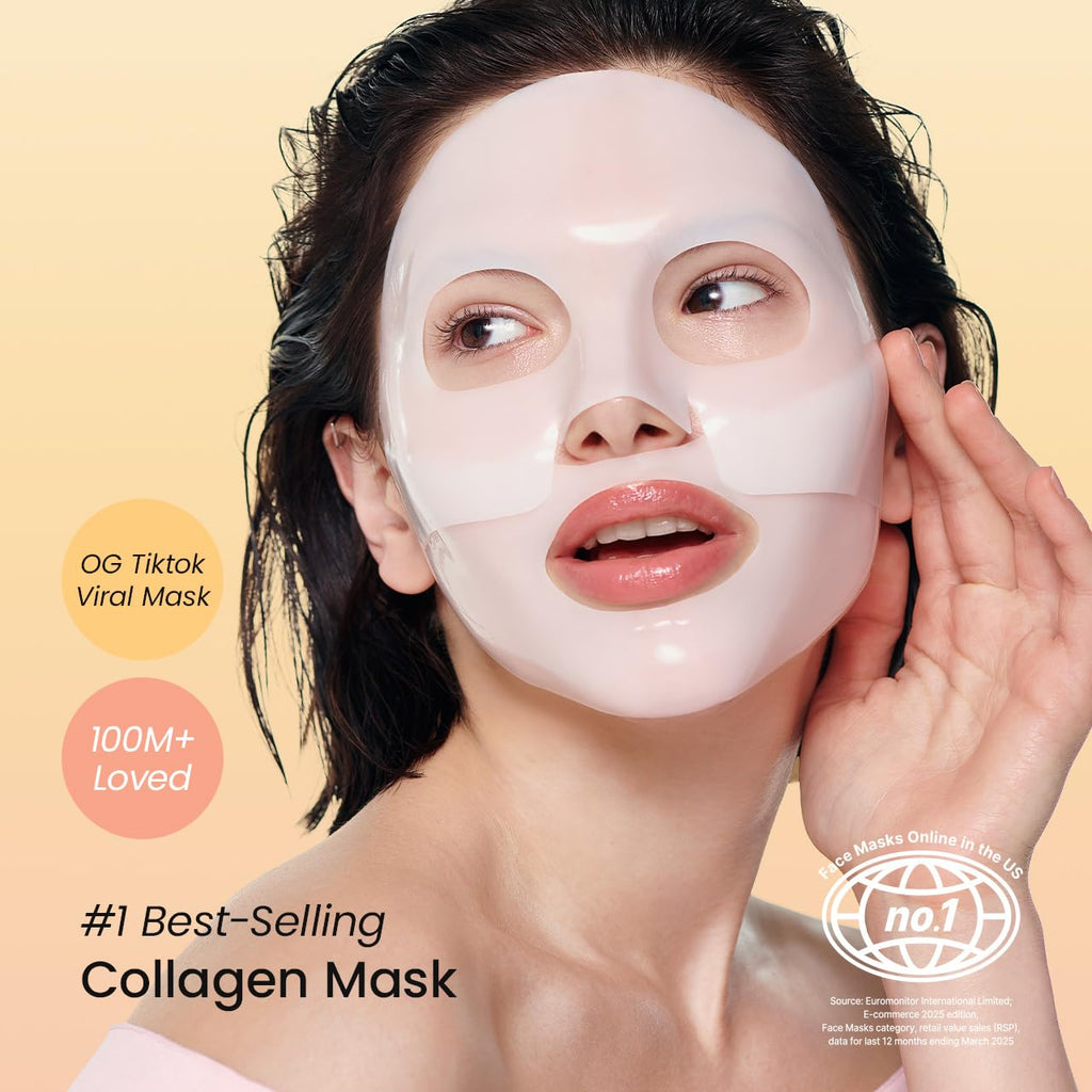 BIODANCE Bio-Collagen Real Deep Mask, Hydrating Overnight Hydrogel Mask, Pore Minimizing, Elasticity, Plumping Improvement, Korean Skin Care, Valentines Day Gifts for Her | 1.19oz(34g) x 4ea