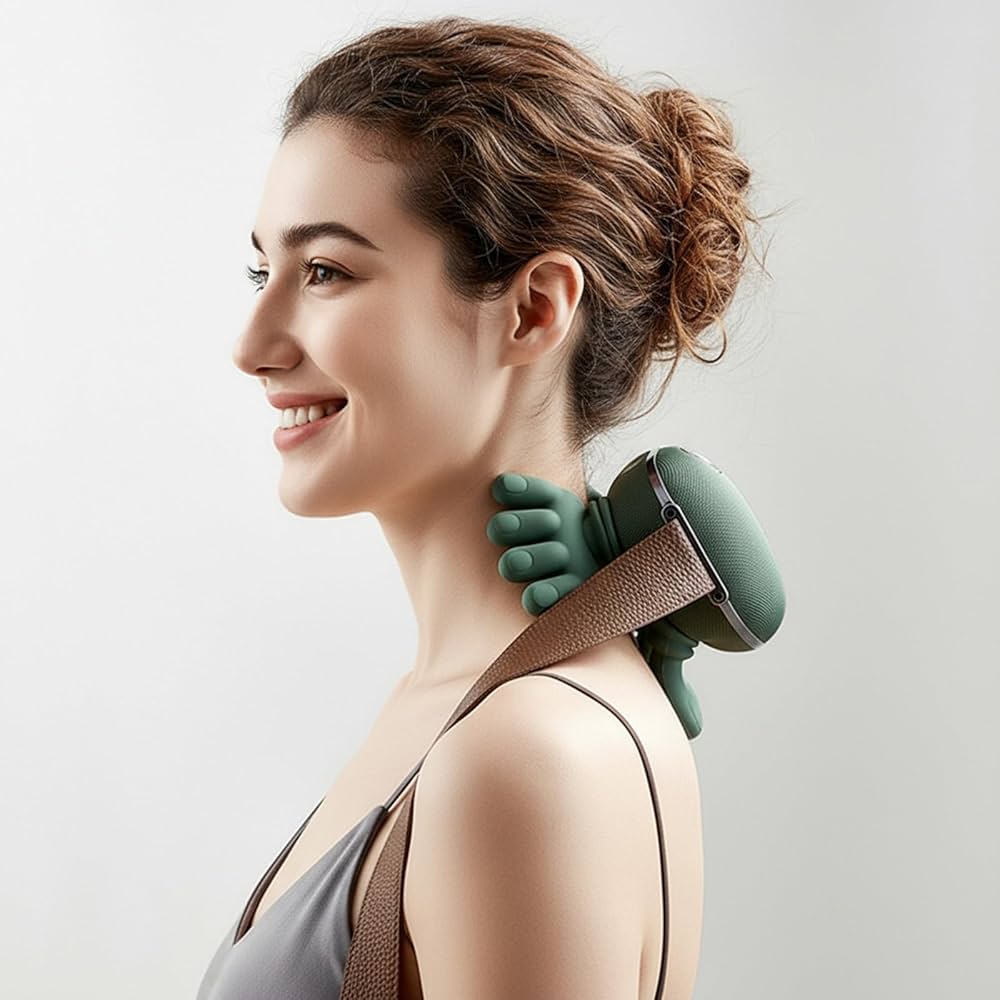 Neck Massager with Heat, Shiatsu Neck and Back Massager with 4D Kneading, Wireless Deep Tissue Massage for Shoulder and Cervical Pain Relief, Portable and Rechargeable for Home and Office