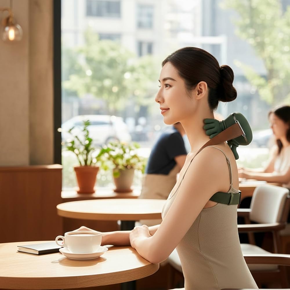 Neck Massager with Heat, Shiatsu Neck and Back Massager with 4D Kneading, Wireless Deep Tissue Massage for Shoulder and Cervical Pain Relief, Portable and Rechargeable for Home and Office